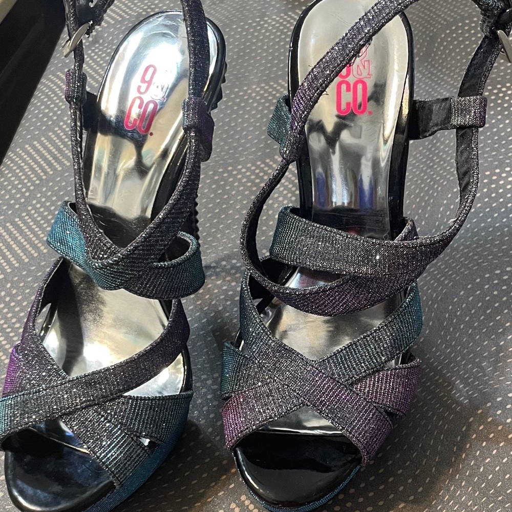 9 & Co. Multicolor Strappy Heels
